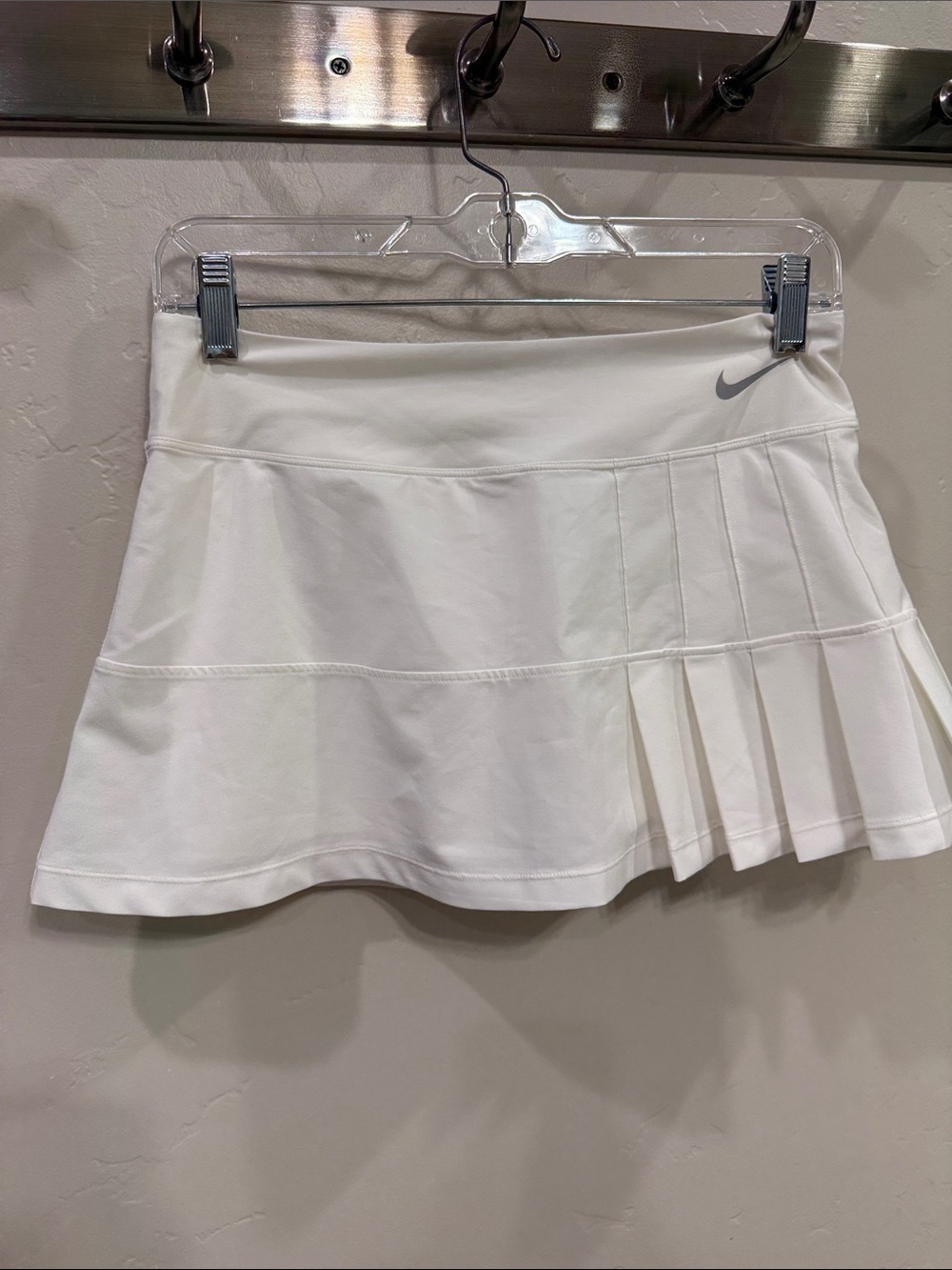 Nike White Pleated Athletic Mini Skirt